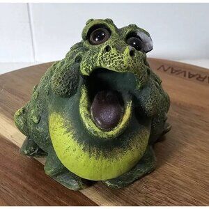 Vintage 90s Pete Apsit  Frog Toad Figurine Large Eyes  See Pics